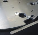 【　ターンテーブル　材質A5052（a5052）　大型アルミプレート加工　半導体製造装置のアルミ精密部品　】